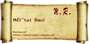 Mátai Raul névjegykártya